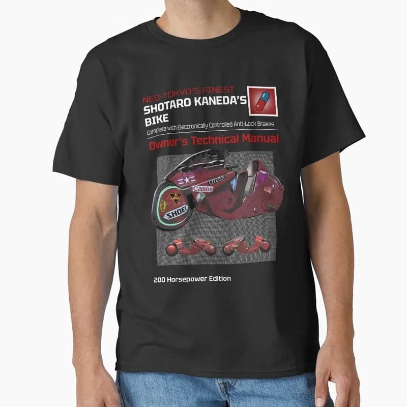 Akira Cyberpunk City Explosion Gift T‑Shirt Katsuhiro Otomo Retro Manga Shotaro Kaneda Neo‑Tokyo Anime Print Short Sleeve Tops