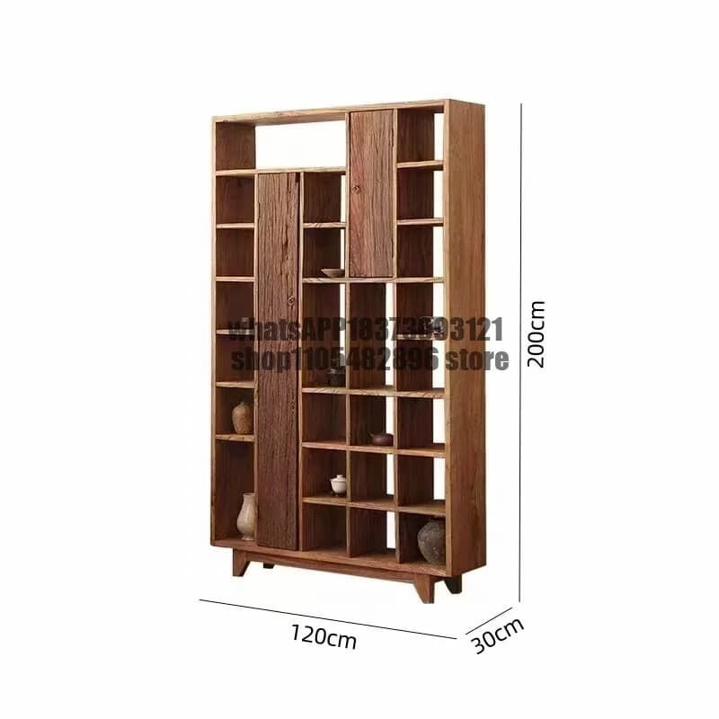 Solid wood Duobao Pavilion shelf tea room tea set storage tea set rack