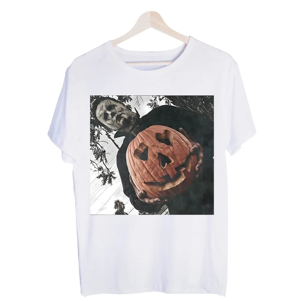 Men's Halloween Themed Graphic Tee, Short Sleeve Crew Neck T-Shirt for Casual Holiday Celebrations