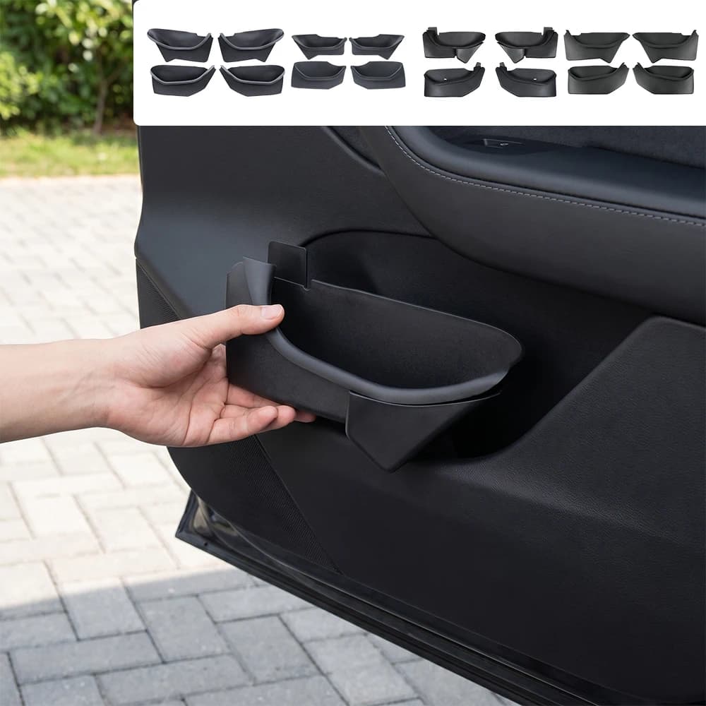 For Tesla Model Y Juniper Model 3 Highland Model YL Car Side Door Storage Box Gate Slot Anti Dirty Storage Tidying Accessories