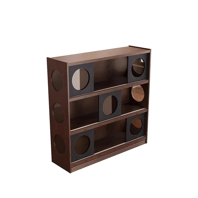 retro solid wood combination bookcase household integrated wall bookshelf storage cabinet living room medieval storage cabinet