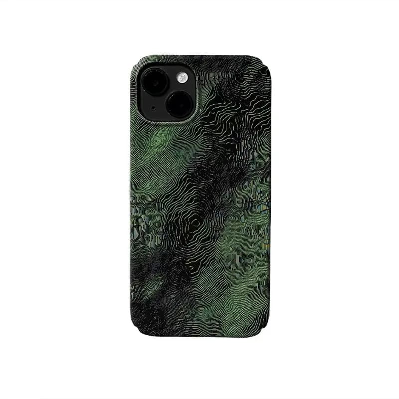 Ins Green Twisted Thread Phone Case for IPHONE 17 Air 16E 15 PROMAX 14 Plus 13 12 MINI 11 PRO 16Plus XR XS Acrylic Phone Cover