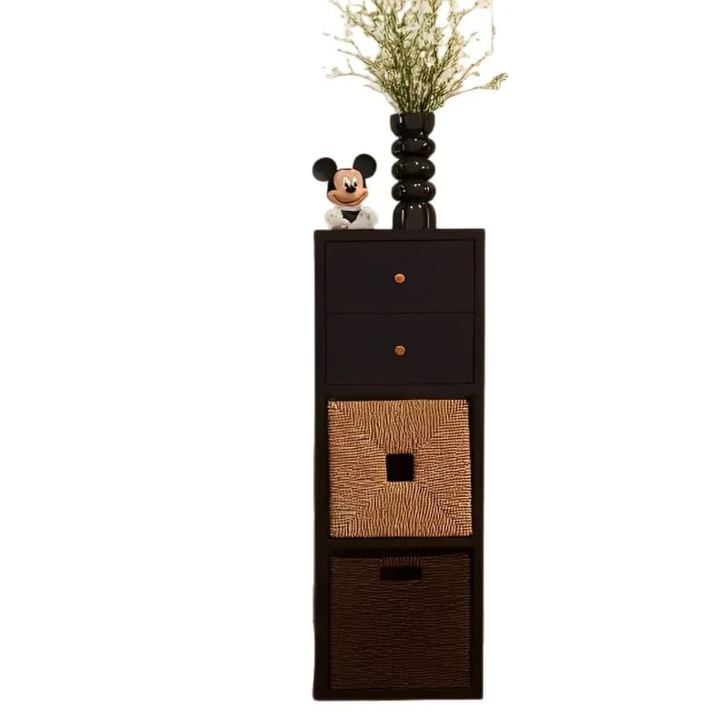 Solid wood bookcase, drawer-type multi-layer storage cabinet, floor-to-ceiling locker, living room Japanese-style locker