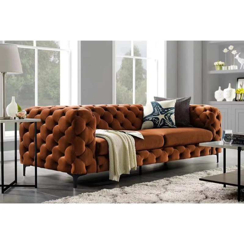 Tela 3 asientos conjunto de sofas terciopelo americano comodo para sala de estar