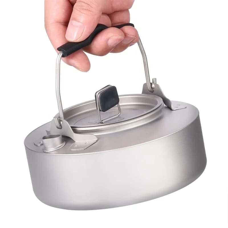 Kettle Camping Travel Accessories Teapot Kettle Outdoor Portable Bottle Lightweight Cutlery with Mesh Bag