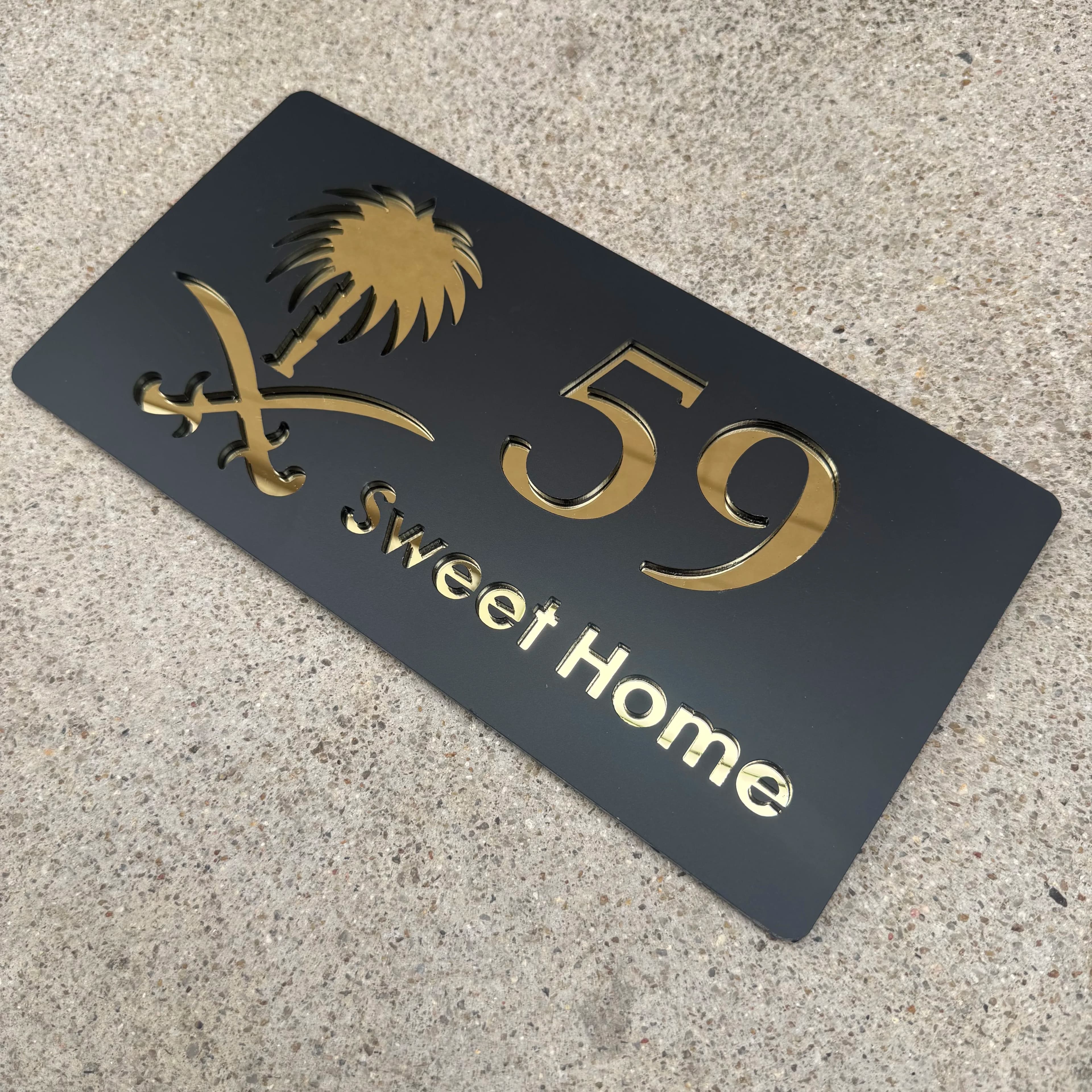 Personalized House Number Outdoor Sign Floating House Name Plate with Door Number 3D Cut Acrylic Address Sign Custom House Sign