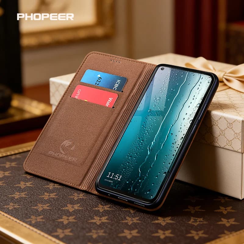 Luxury Genuine Leather Case for Tecno Infinix Hot 60 50 40 30 20  i S Play NFC Pro Plus Little Litchi Texture flip Phone Case