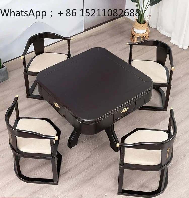 LLY solid wood mahjong machine automatic dining table dual-purpose household electric mahjong table with chair can be stored
