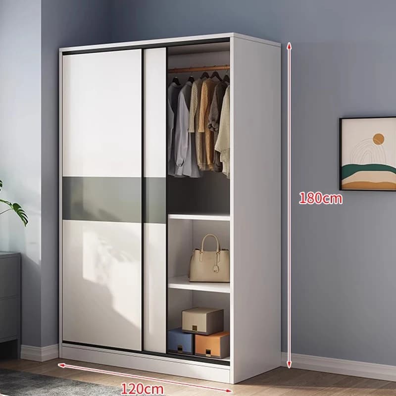 Simple Heavy Duty Wardrobe Clothes Storage Long Cheap Modern Wardrobe Bedroom Cabinet Wooden Szafa Na Ubrania Home Furniture