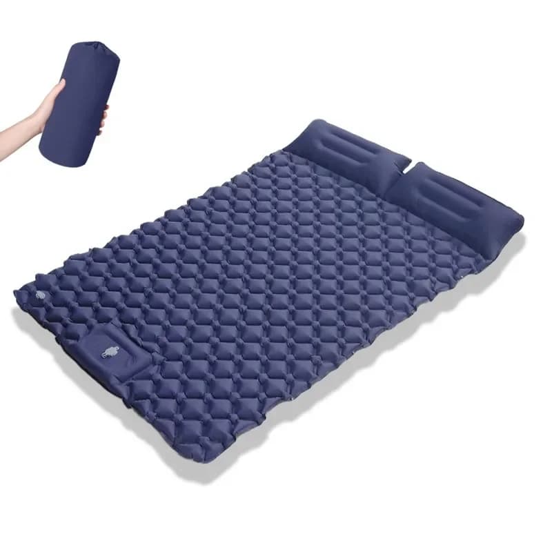 Outdoor double foot stepping rhombus TPU inflatable pad, tent sleeping pad, camping ultra-light portable moisture-proof pad