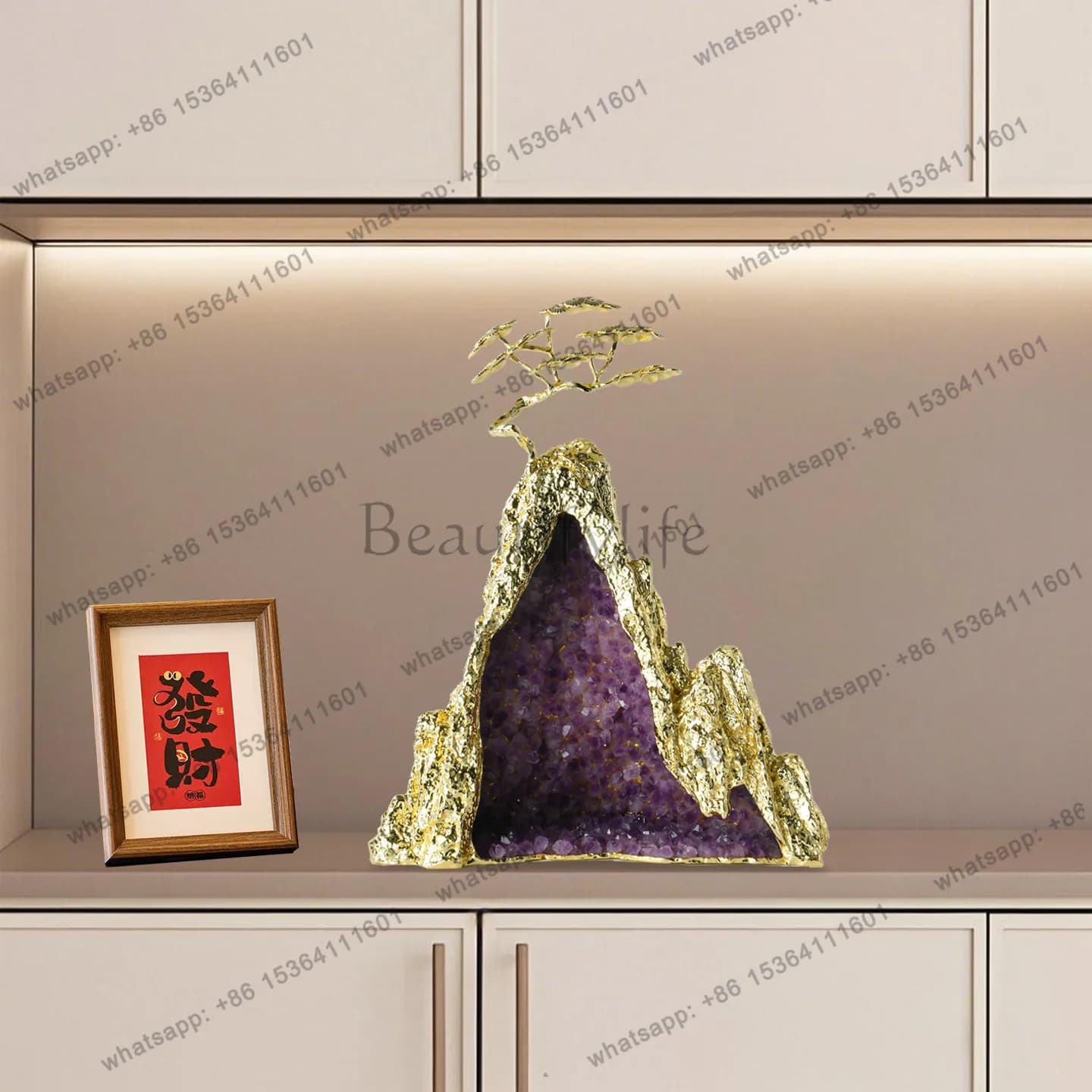 Amethyst Lucky Jinshan Ornament Entry Entrance Living Room Wine Cabinet Light Luxury High-end Crafts