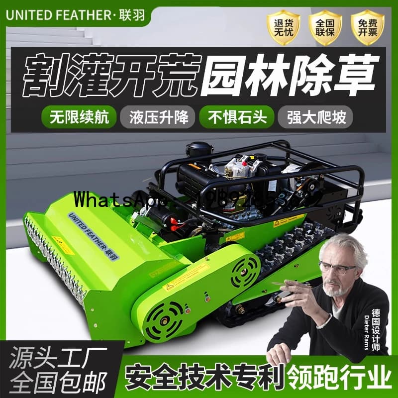 XL Remote Control Lawn Mower Crawler Grass Trimmer All-Terrain Weed Eater