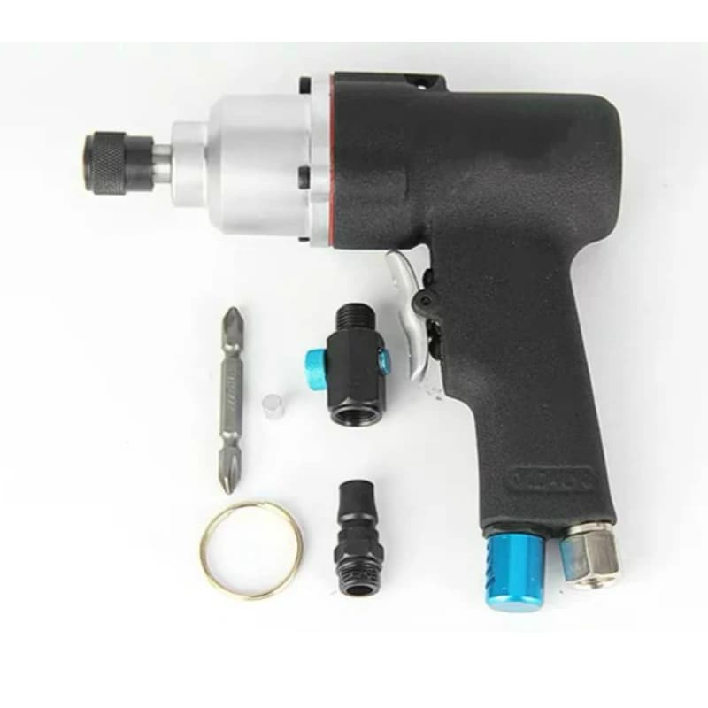 1/4"  Air Screwdriver Reversible Industrial Screw Driving Tool W/ Safety Trigger, 1200rpm, 60Nm Torque for Machine Manufacturing