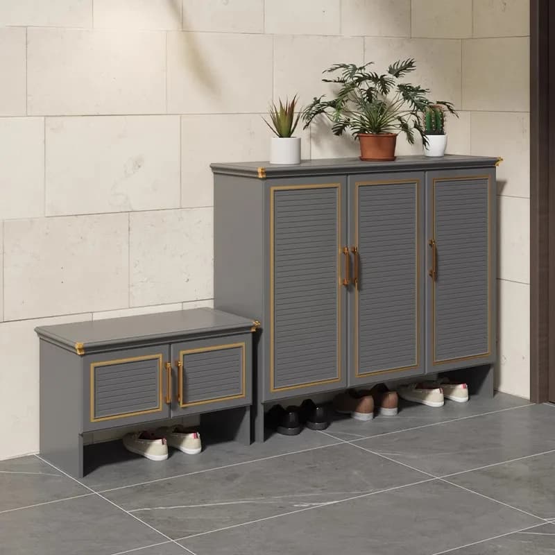 Design Minimalist Shoe Cabinet Luxury Black Modern Organizers Shoe Cabinet Bench Apartments Szafka Na Buty Furniture Home