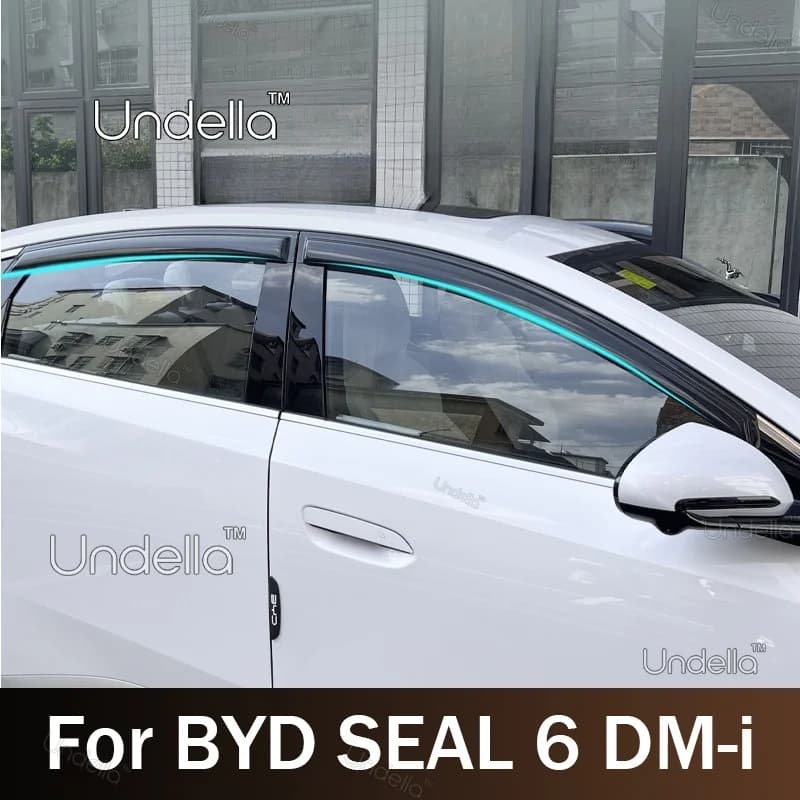 For BYD SEAL 6 DM-i 2026 2027 Window Visors Rain Guards Smoke Side Wind Deflectors Vent Weathershield Car Exterior Accessories