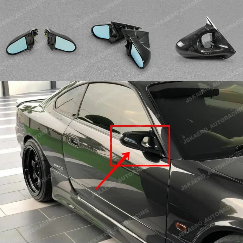 For Nissan Silvia S15 (RHD) Rear View Side Rearview Mirrors Carbon Fiber 2pcs car bodykits