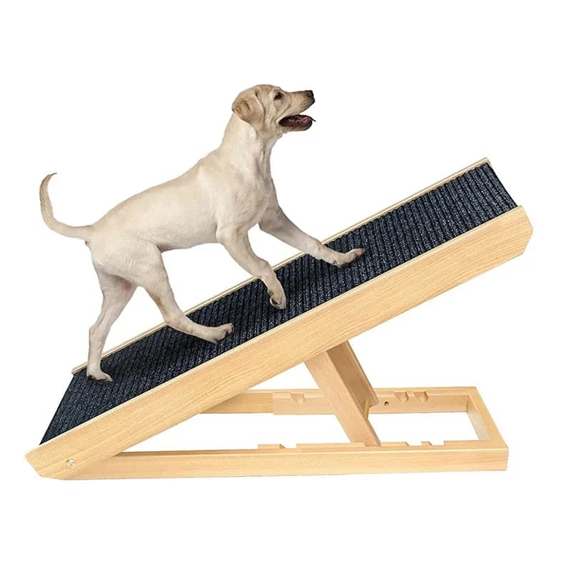 Adjustable folding dog cart ramp ladder portable wooden carpet with non-slip