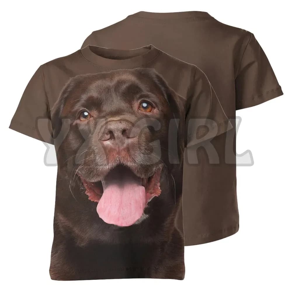 Summer Fashion Men t shirt Labrador Chocolate 3D All Over Printed T Shirts Funny Dog Tee Tops shirts Unisex Tshirt