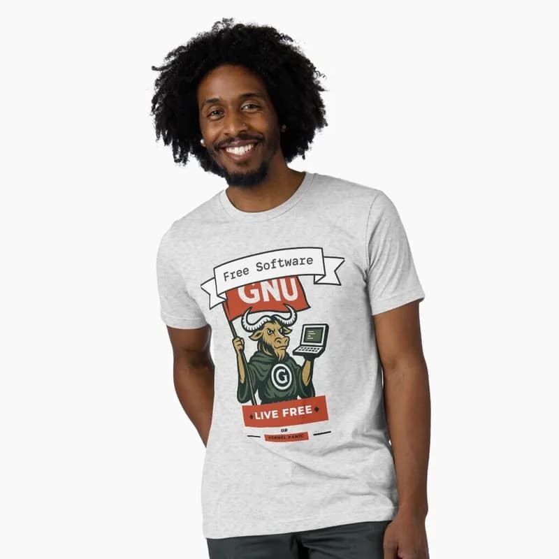 GNU the Liberator – Free Software Forever Graphic T‑Shirt for Programmer Software Engineers Geek IT Developer Fan Gift Tees