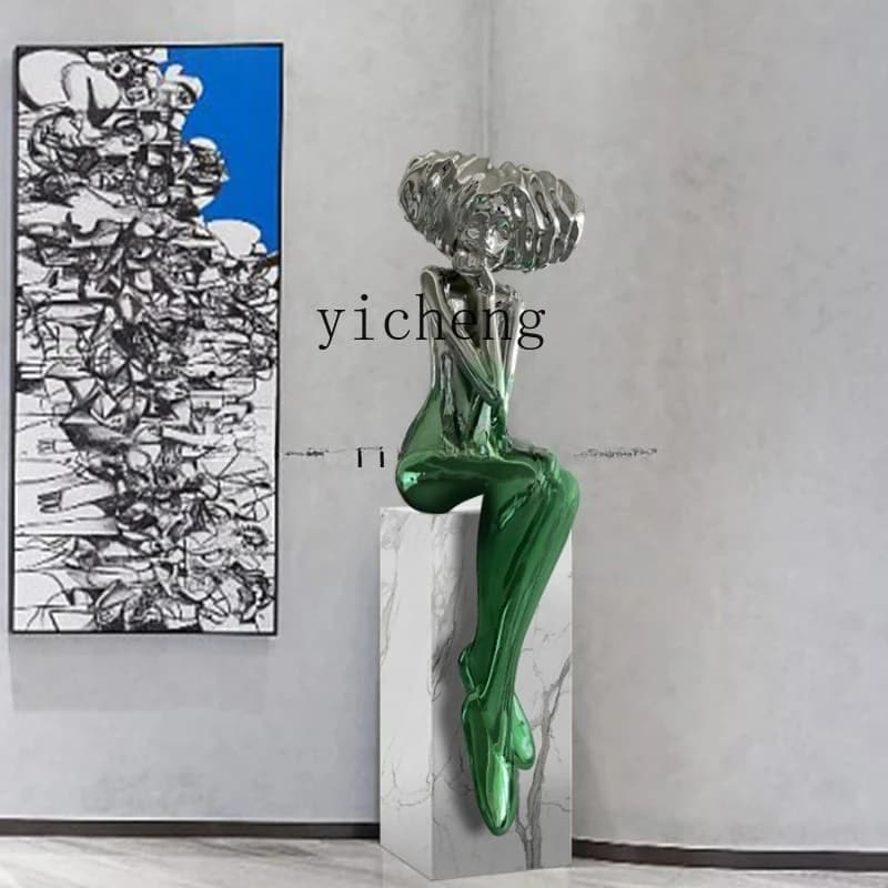 BJ-22  Flower Season Girl Character Sculpture OrnamentsModern Hotel Soft Decoration Living Room Floor Art