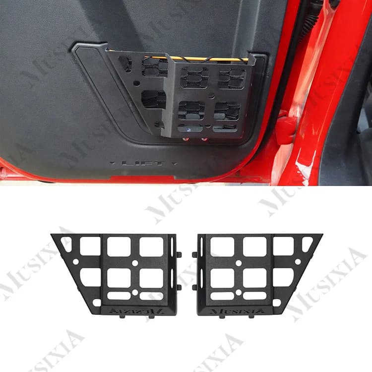 4 Door Interior Accessories Black Steel Molle Panel Rear Door Panel Storage Pockets For Ford Bronco 2021+