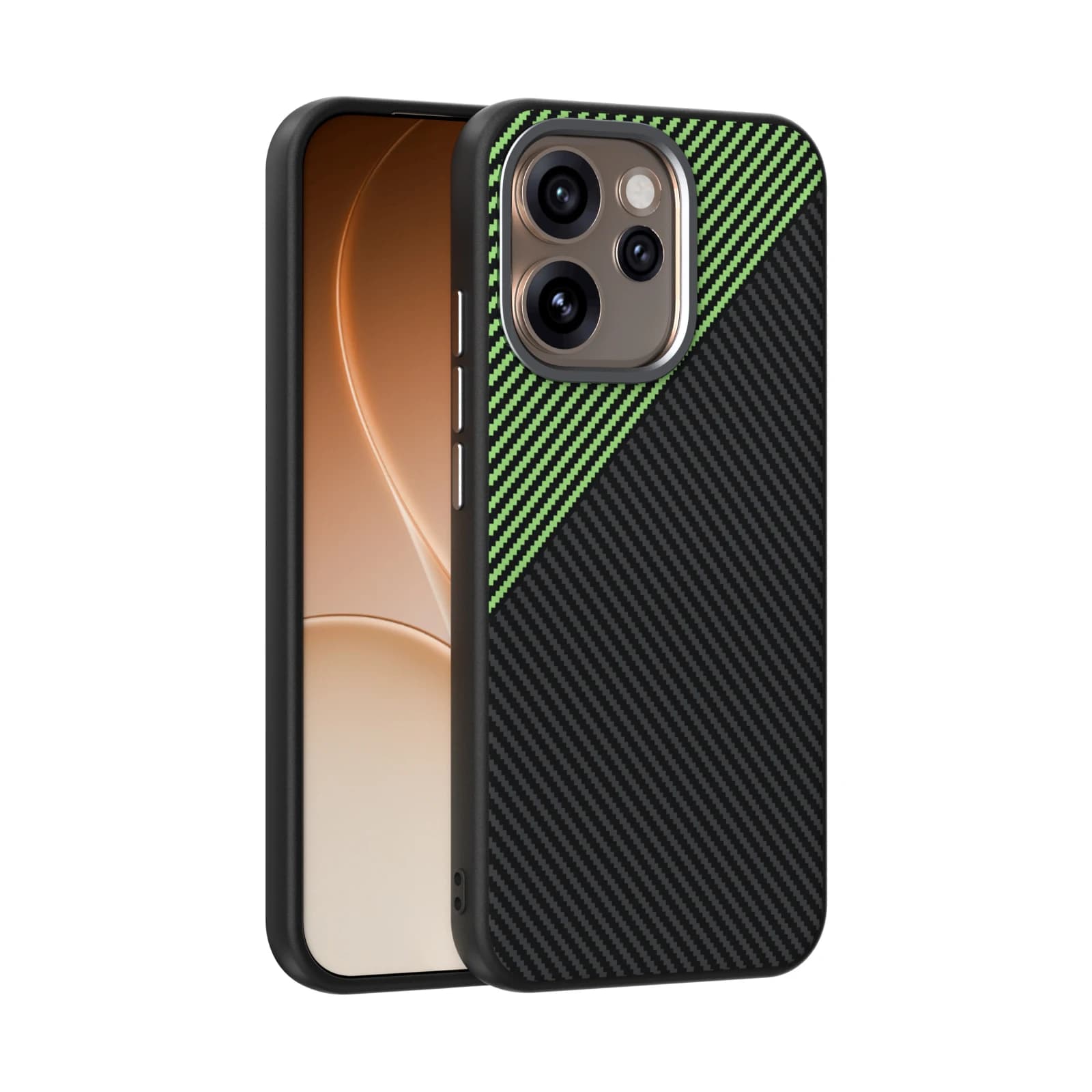 For OPPO Reno 15 14 13 Pro Case Magsafe Wireless Charging Small Carbon Fiber Pattern Camera Circle Mobile Phone Cases Cover