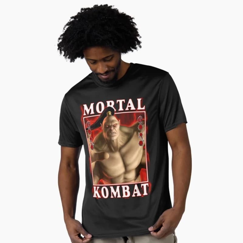 Goro MK Vintage 90's Mortal Kombat Gift tee for gamer 100% cotton printed Men's Short Sleeve Graphic T-Shirt All size tops