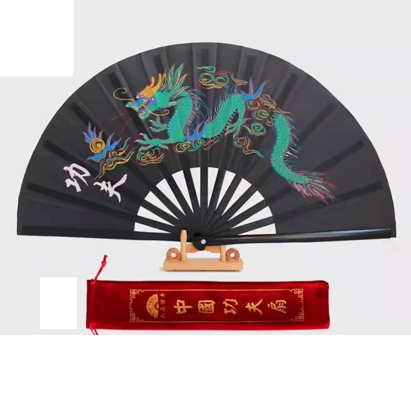33cm Kung Fu Tai Chi Fan Bamboo High-grade Right Hand Performance Fan Martial Arts Fans Wushu Products Chinese Folding Fan