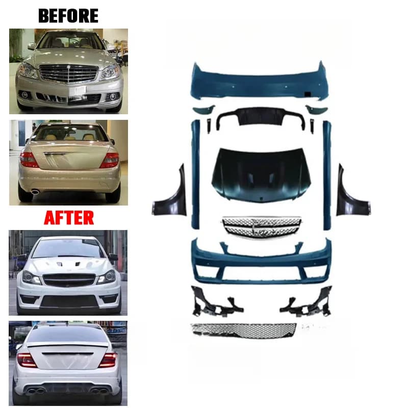 High Quality Modified Facelift Body Kit Bolt-On Fitment Tuning Parts for 2015-2021 W206 C63