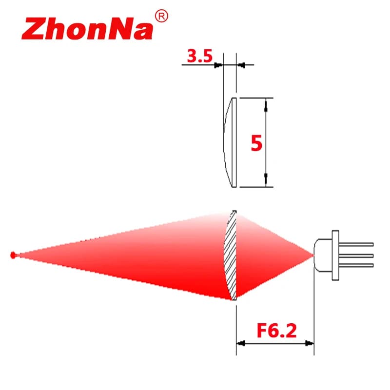 5mm Dia F6.2 Optical Focusing Lens, High-Quality Laser Accessory, Glass Material, 400-700nm, 5PCS for Installation