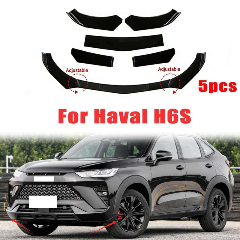 5Pcs ABS Material Universal Car Front Bumper Separator Bumper Lip Body Kit Duck Lip Separator For Haval H6S Car Accessories