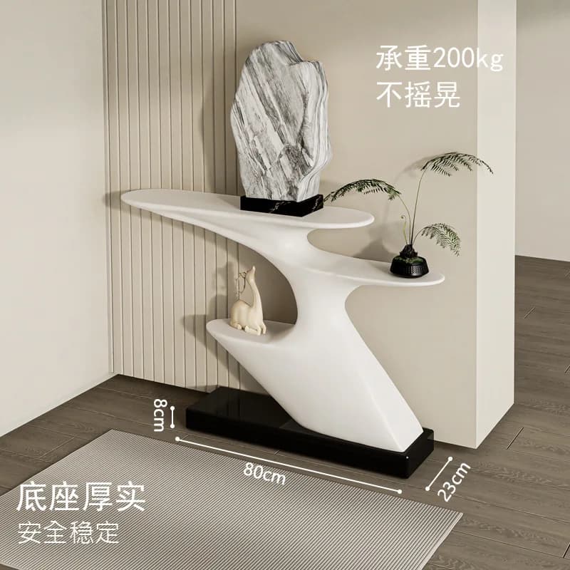 LMM, entrance cabinet is opposite the door, living room partition is against the wall, simple light luxury end view table