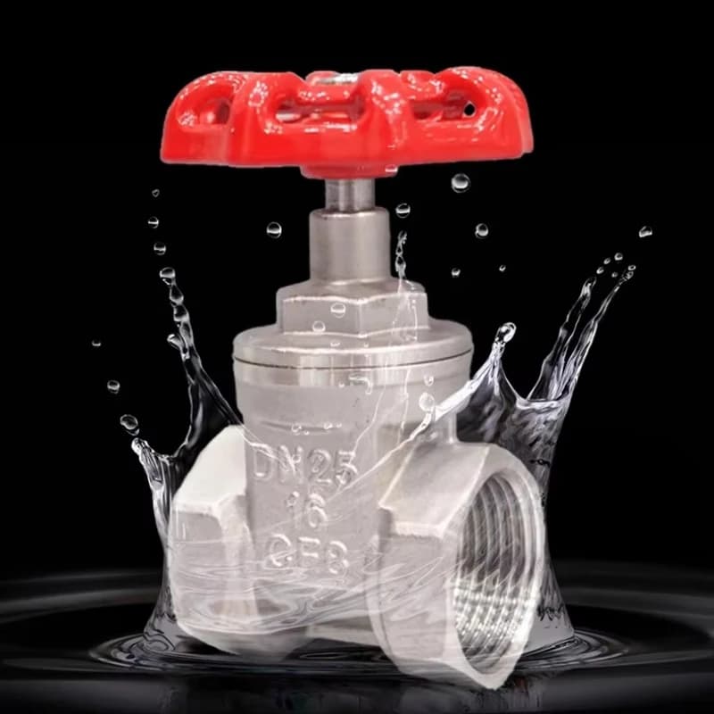 304 stainless steel soft rubber seal manual internal thread super thick Dn8-Dn100 gate valve water switch