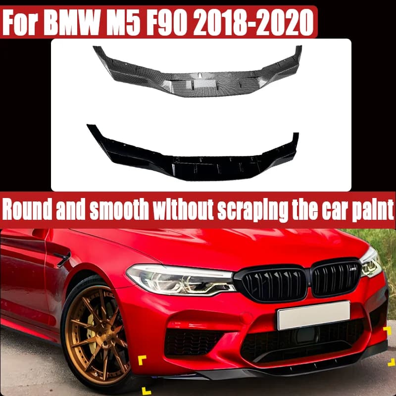 For BMW M5 F90 2018-2020, Front Lip / Chin Spoiler Front Bumper Splitter, Sporty Upgrade, Direct Fit.