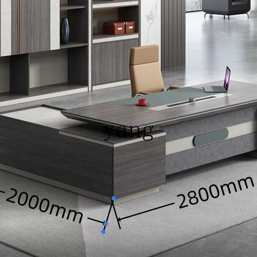 LH office furniture desk single atmosphere light luxury president table and chair combination