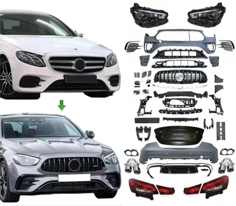 For E Class W213 2017-2020y Old To New E53 2021y Body Kit PP Car Tuning Set Upgrade Body Parts New Car Accessory Bumpers Grille
