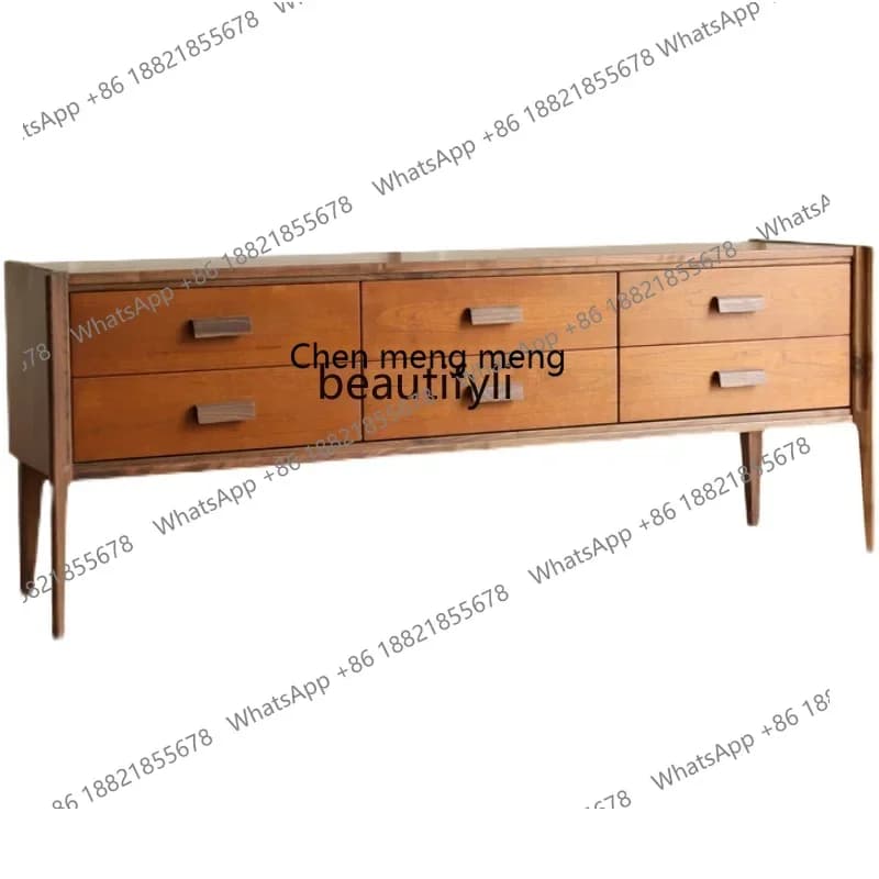 New Retro French entrance cabinet medieval solid wood TV cabinet living room corridor dining side cabinet ss 8617