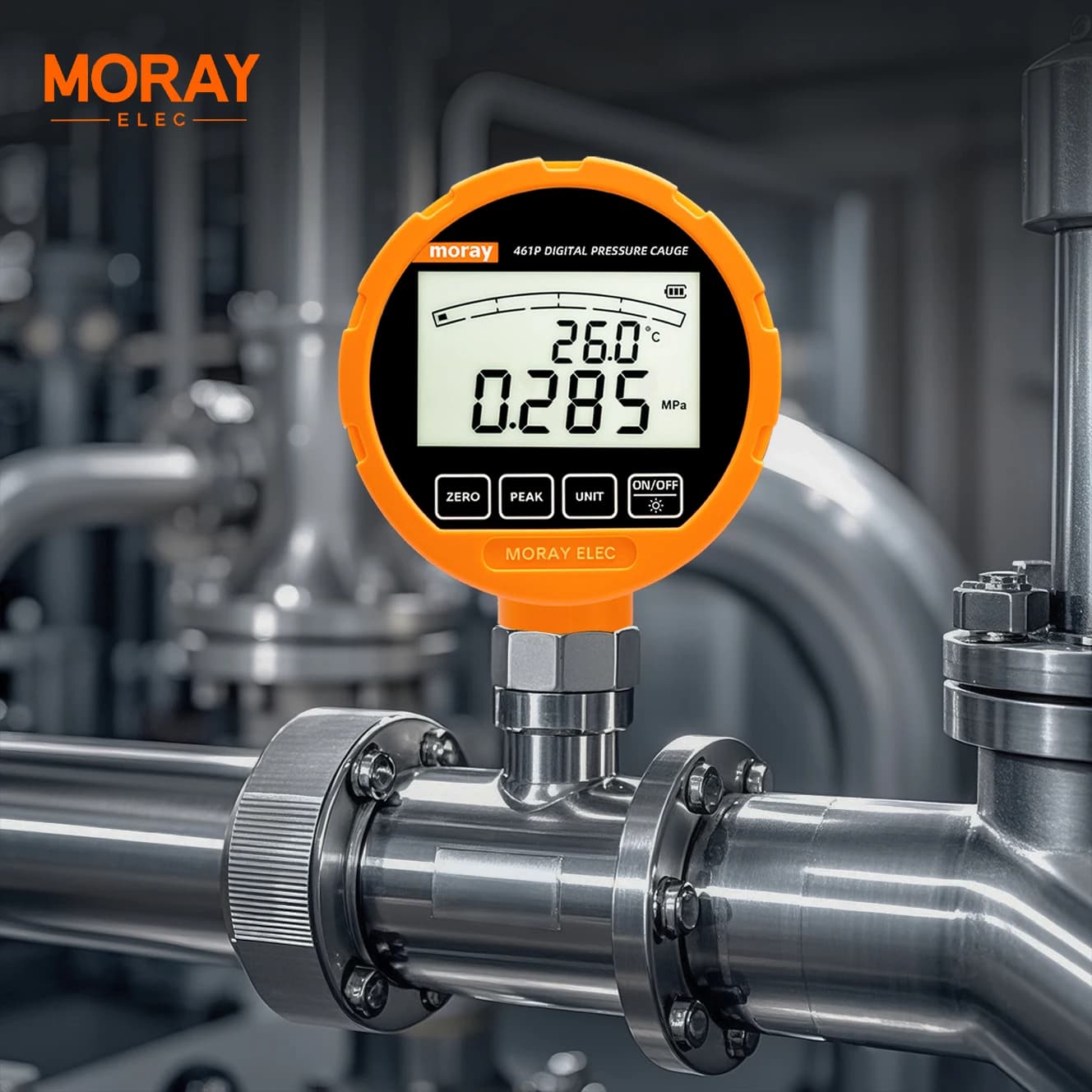MORAY ME461P High Precision Digital Vacuum Water Liquid Hydraulic Air Oil Fuel Bar Meter Digital Manometer Pressure Gauges