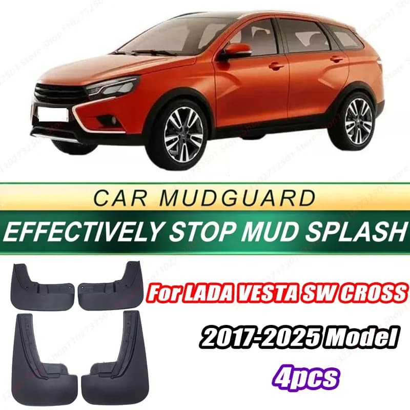 For LADA VESTA SW CROSS 2017-2025 Model 4PCS Front Rear Mud Flaps Splash Guards Fender Mudguards Auto Accessories