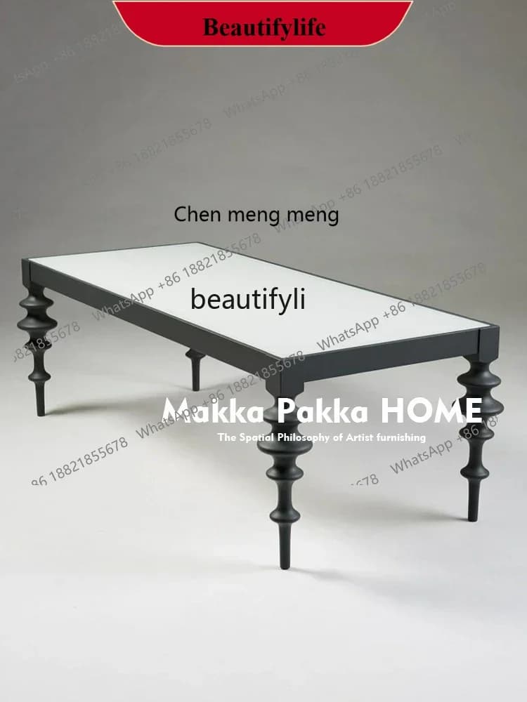 z183  Medieval minimalist modern solid wood black dining table retro creative home restaurant marble, dining table