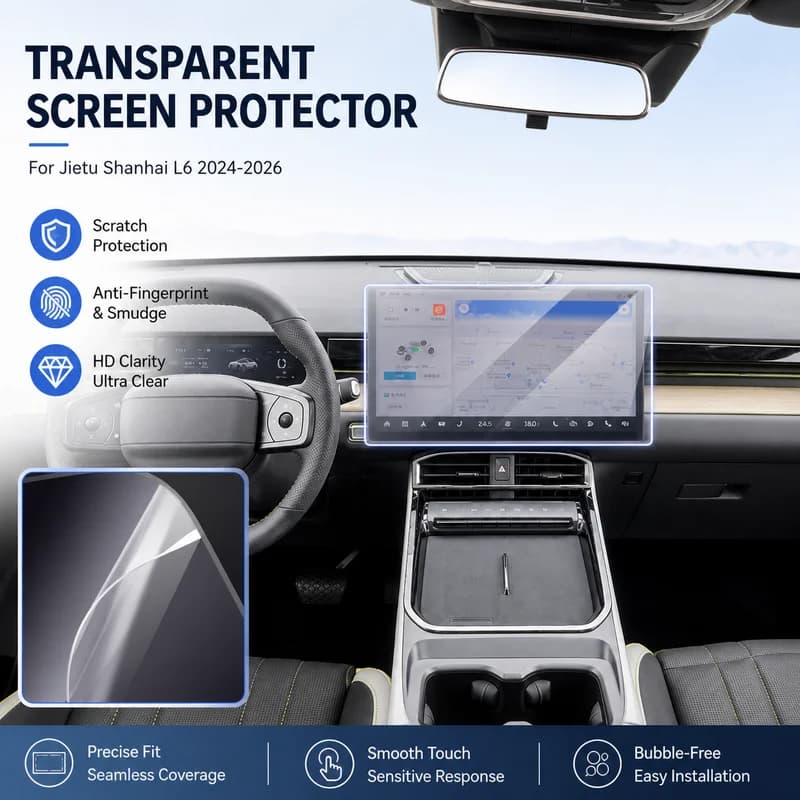 For Jietu Shanhai L6 2024-2026 Center Console Gear Shift Interior Modification Accessories Transparent Screen Protector Film