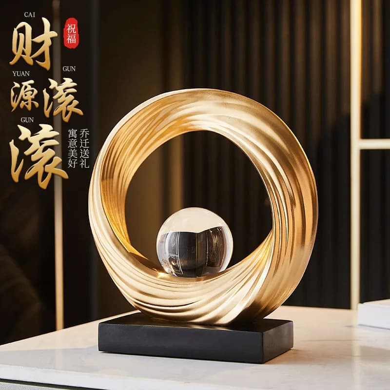 HYS's wealth is rolling in, new Chinese-style entrance, living room TV cabinet, handicrafts, housewarming gifts