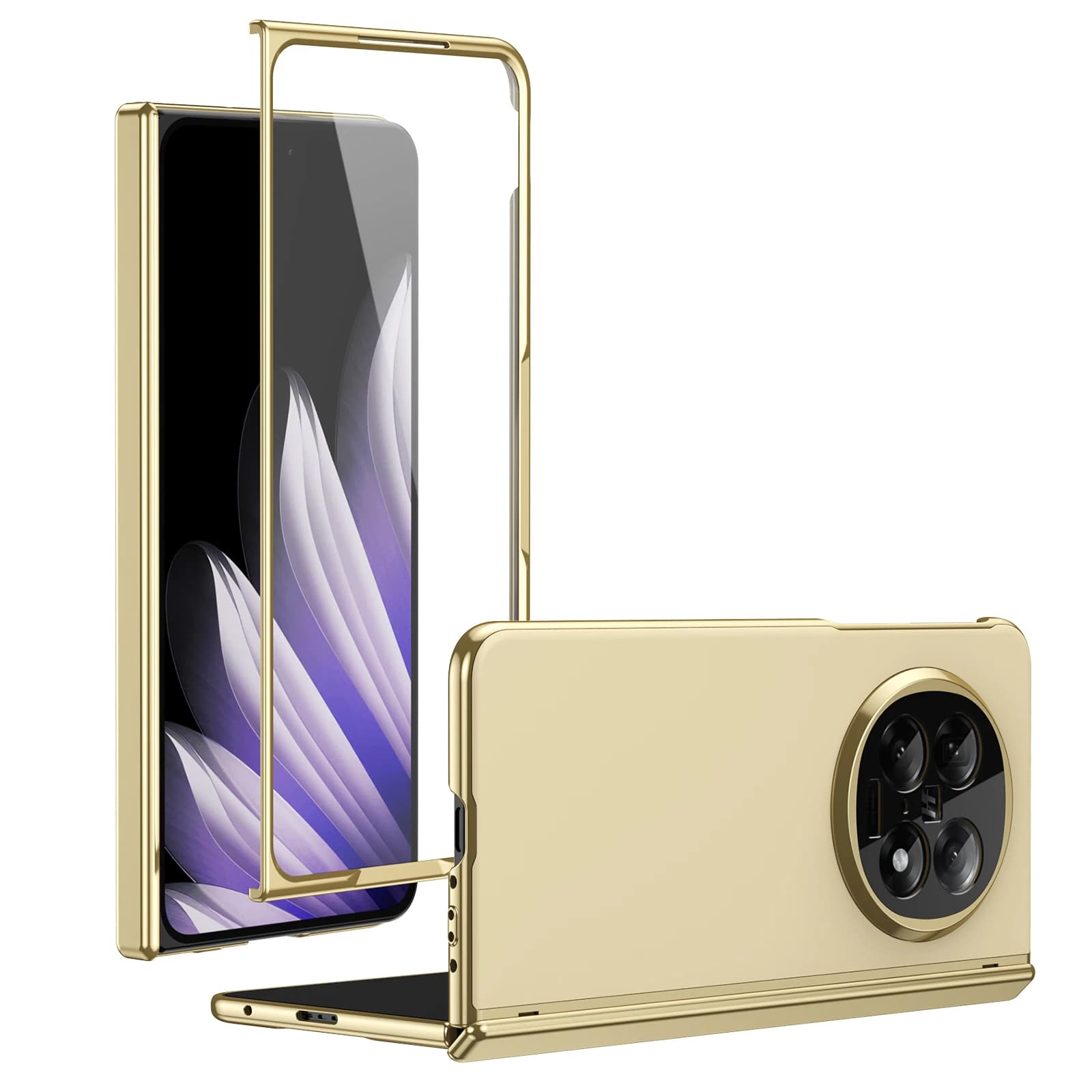 AG Matte Anti-Fingerprint Phone Case For OPPO Find N5 Full Hinge Lens Protection Shockproof Cover With Front Glass Film
