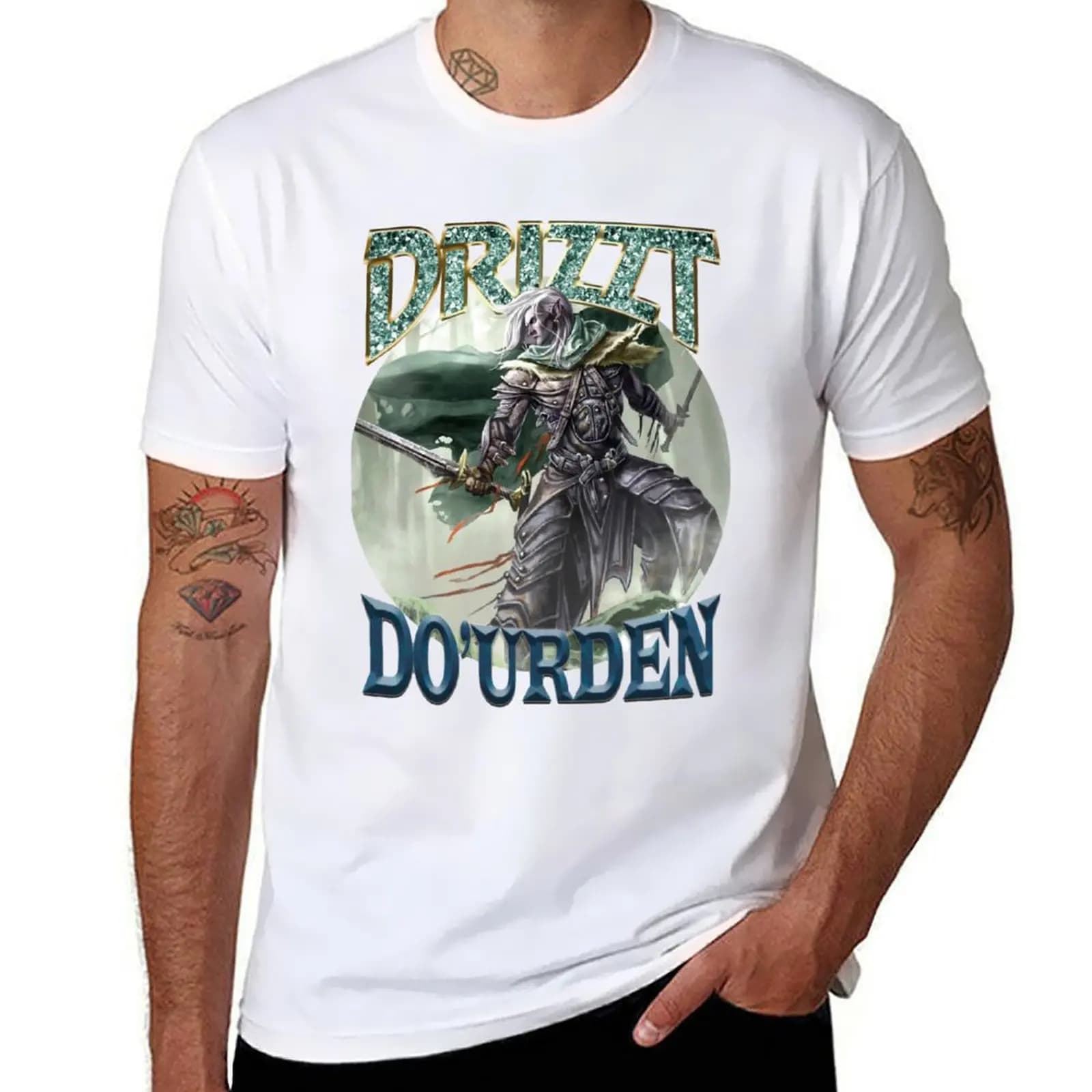 Drizzt Do&x27;Urden Rap Album Cover T-Shirt Creative Graphic Tee Shirt