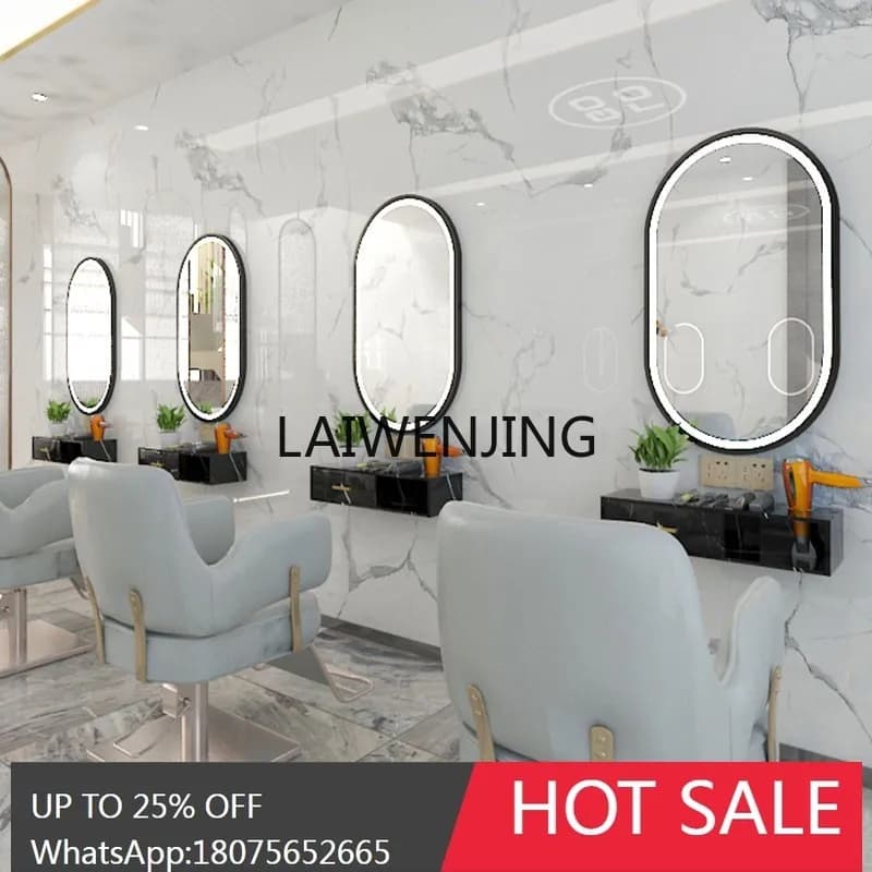 LYN hair salon special trendy mirror cabinet barber shop mirror table integrated