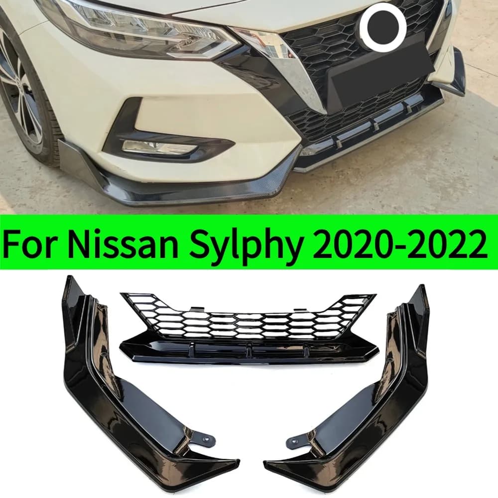 For 2020-2022 Nissan Sylphy Front Bumper Lip Spoiler Body Kit  Splitter Protector Tuning Accessory  Enhanced Car Look