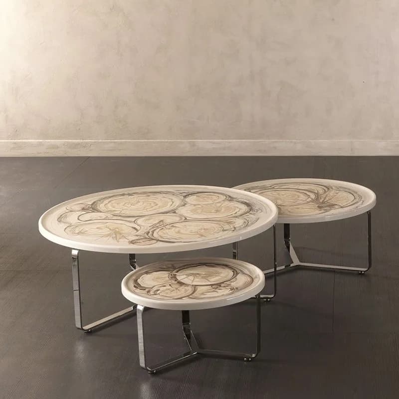 High-end luxury gold-plated coffee table, Italian minimalist living room table