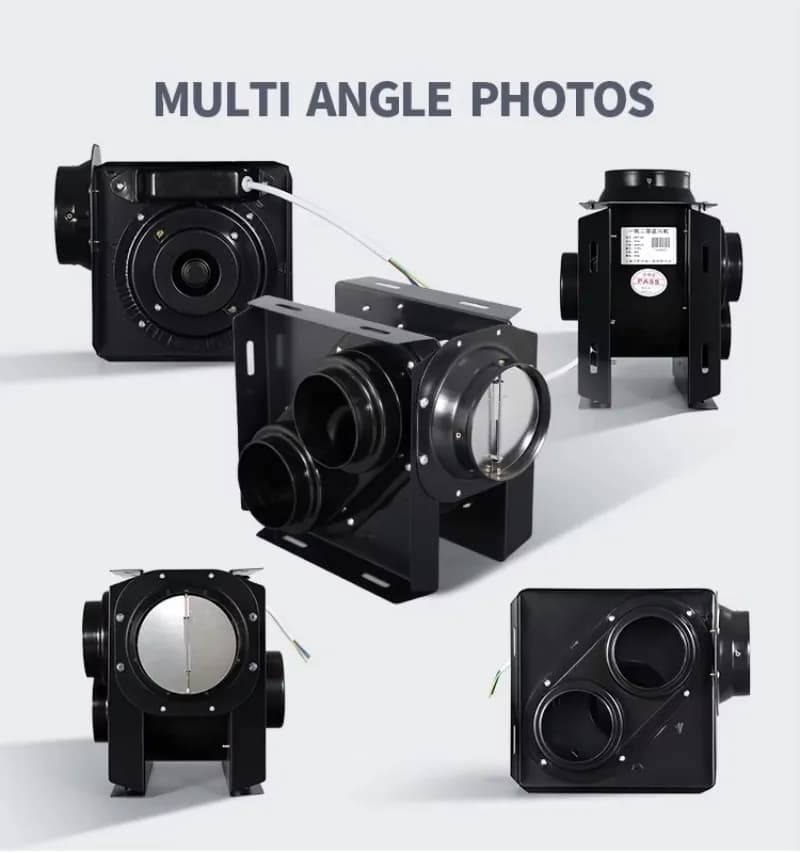 Split Design IP44 One Main Outlet Indoor Multi-Point Extractor Air Inline Duct Fan Centrifugal Exhaust Fan
