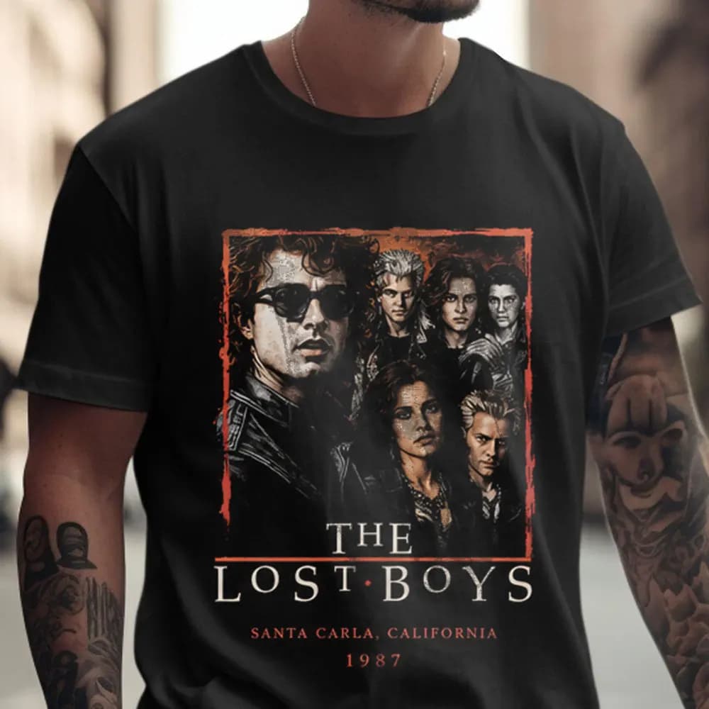 The Lost Boys Retro Vampire Horror Movie T-Shirt Vintage 80s Gothic Graphic Tee 0521 Streetwear Unisex Tee Short Sleeve Tops