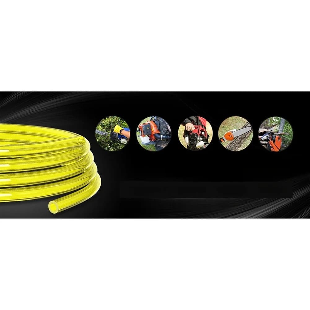 Fuel Line Tubing 10 Feet Length 1/4 Inch Internal Diameter 3/8 Inch External Diameter with 10 Clamps for Lawn Mower Applications